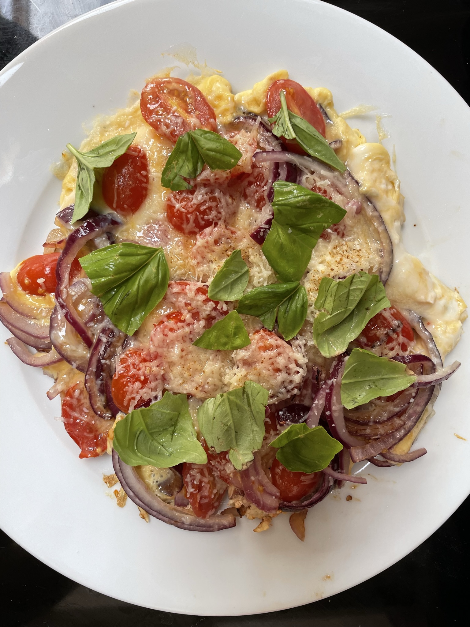 Tomato and Red Onion Omelette